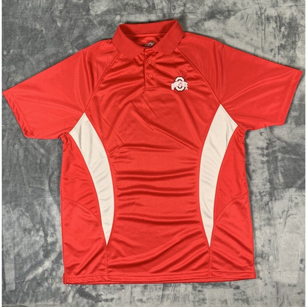 Ohio State Polo Shirt Men's XXL Golf J. America Athletic Embroidered Logo Red